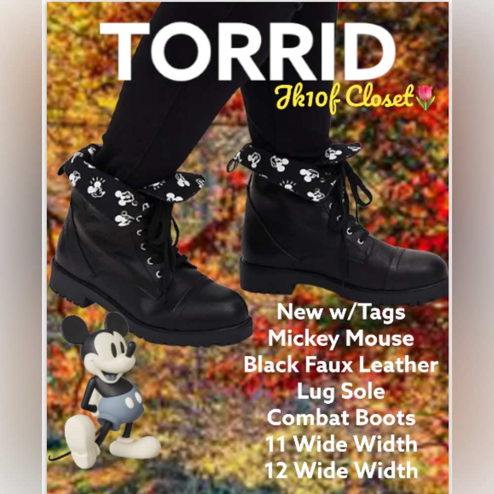 Torrid Black Mickey Mouse Ankle Booties